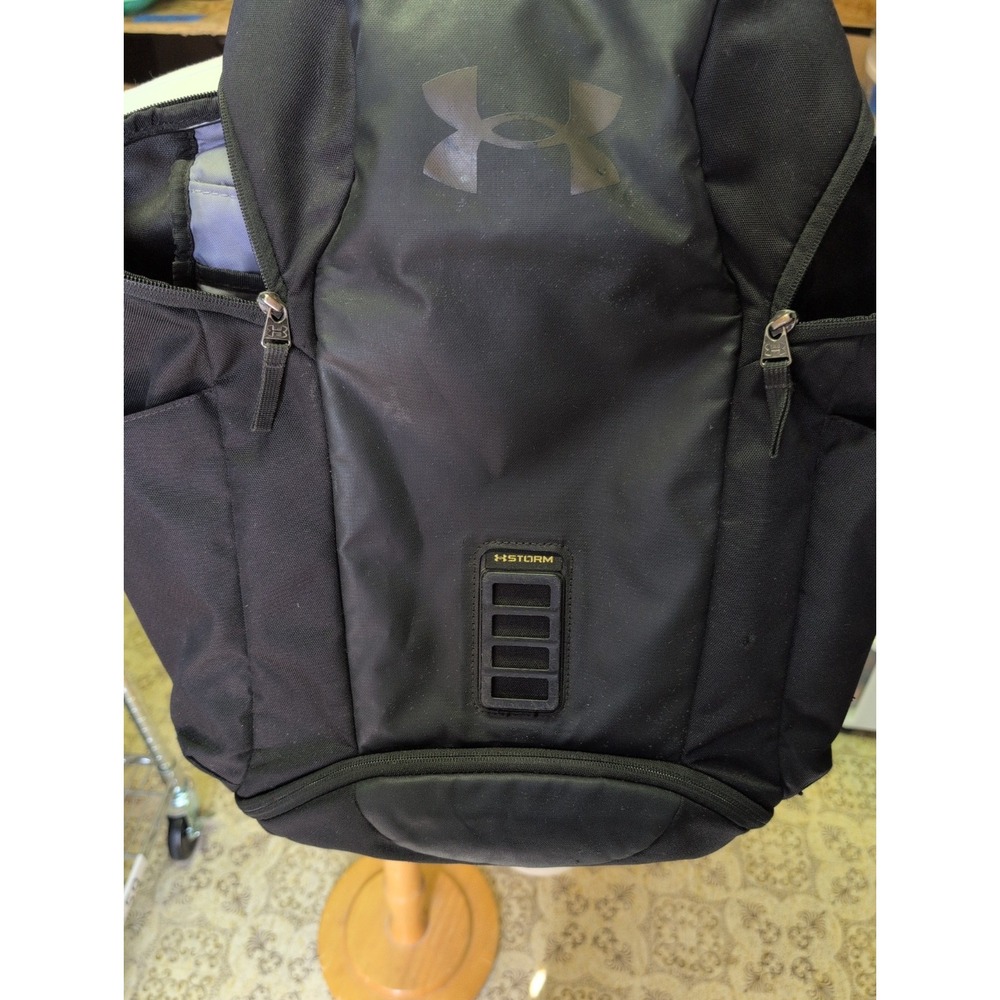 Under Armour Storm Black Backpack Water-Resistant for Laptop, Gym, Travel